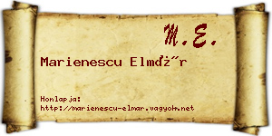 Marienescu Elmár névjegykártya
